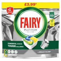 Fairy Platinum All in One 17 Dishwasher Capsules Lemon